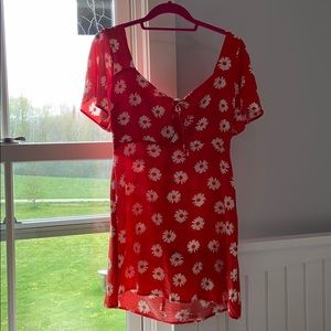 Lush Orange Floral Women’s Dress
